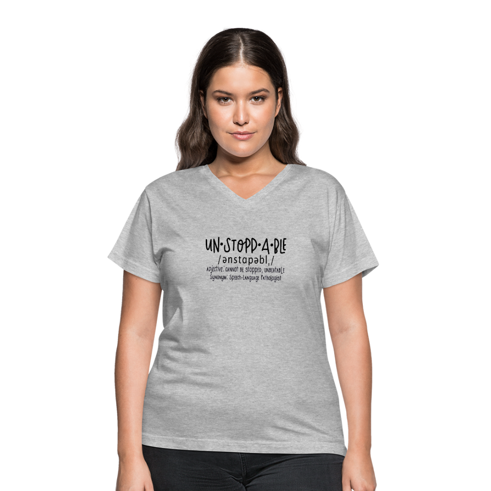 Unstoppable V-Neck T-Shirt - gray