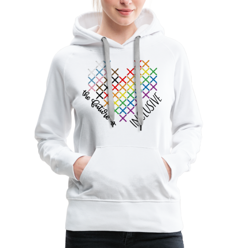 Pride CrossStitch Heart- The Future Is Inclusive - white